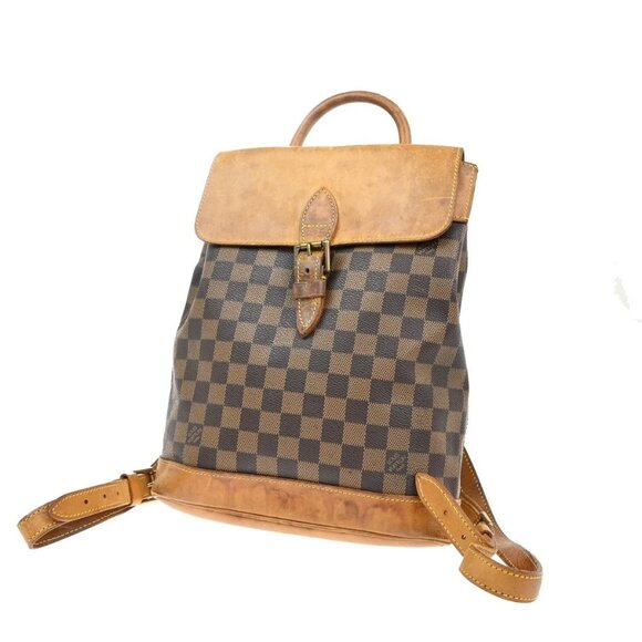 LOUIS VUITTON Logo Arlequin Backpack Bag Damier Ebene Brown N99038 34KA985 - Picture 1 of 16